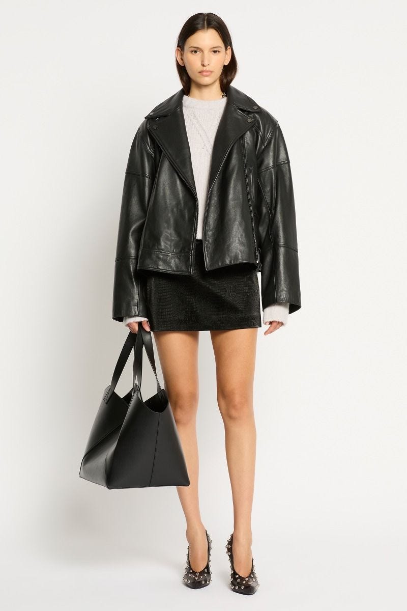 Sass and bide leather jacket top