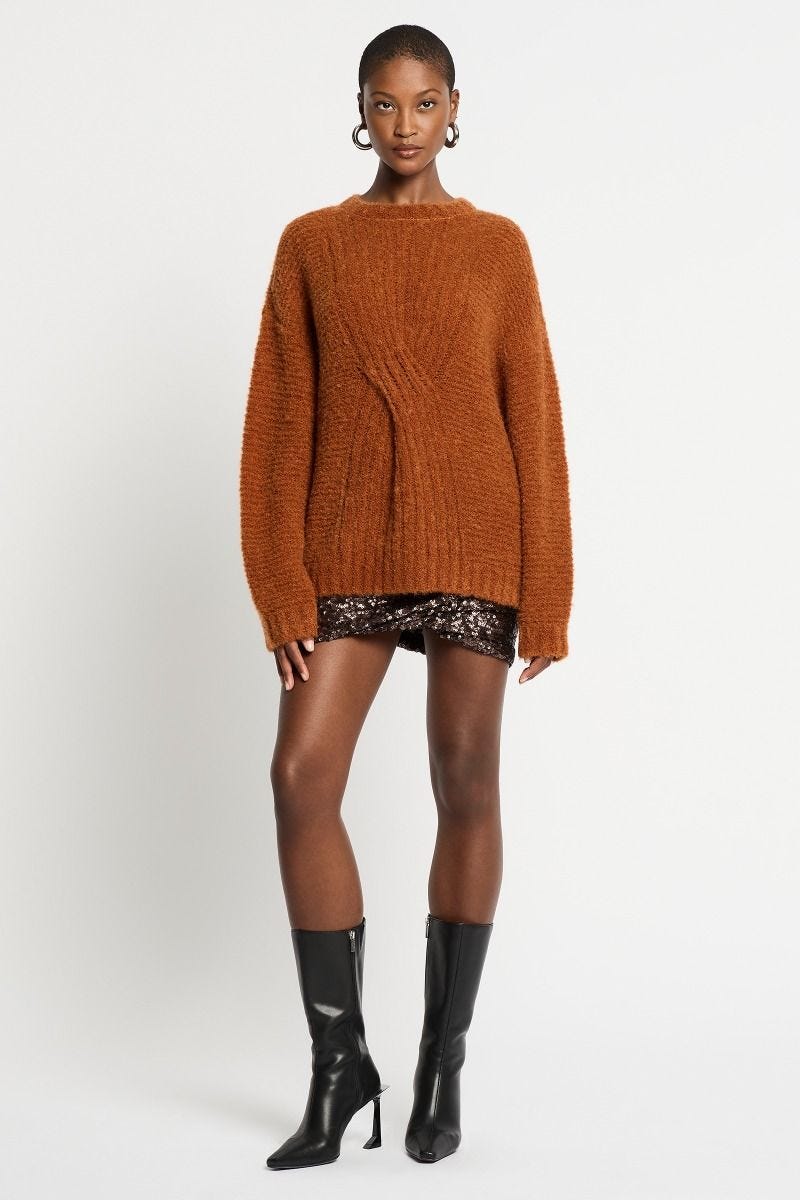 Rust cable knit jumper discount