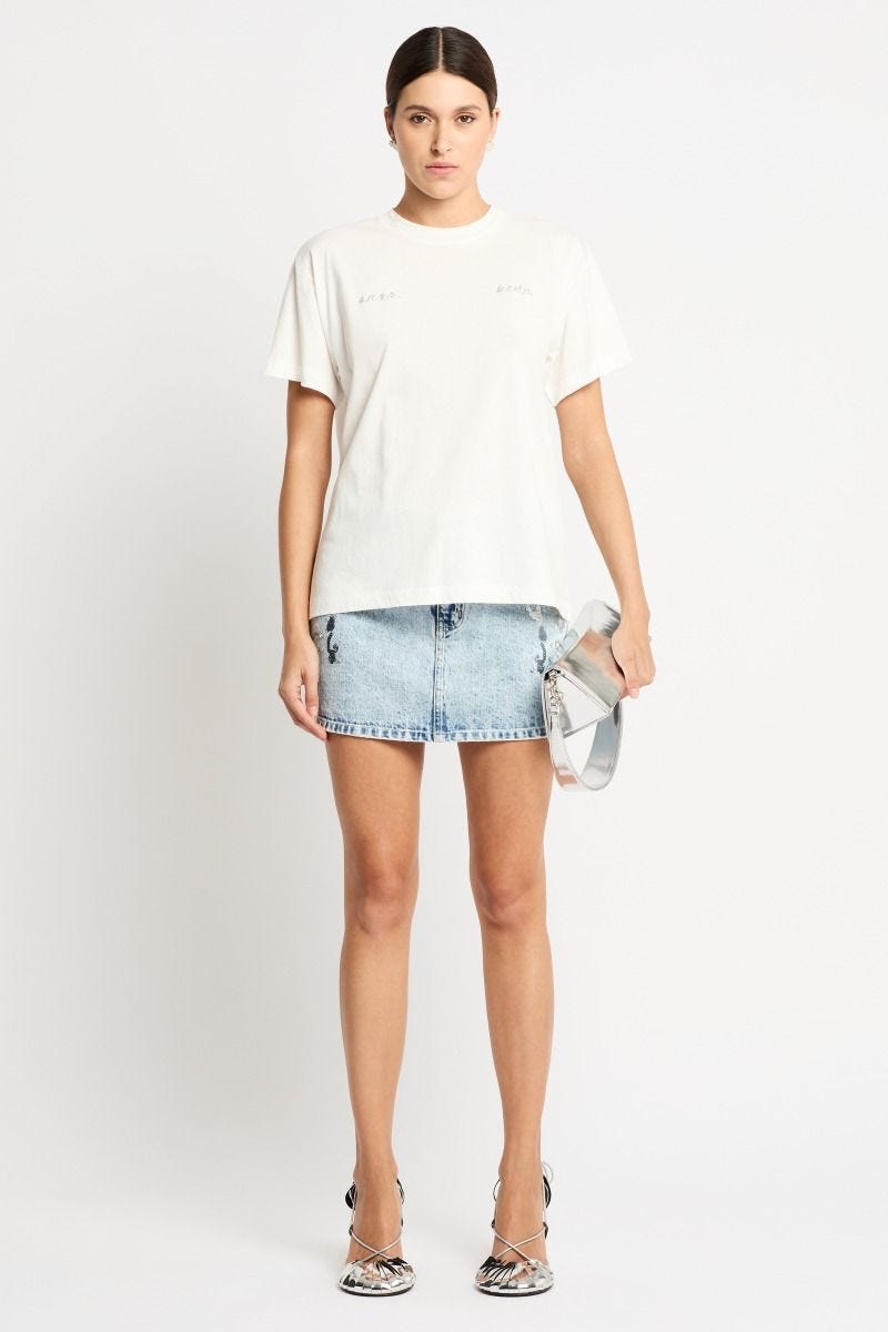 Sass & Bide | Women's Swipe Logo Tee in Cloud