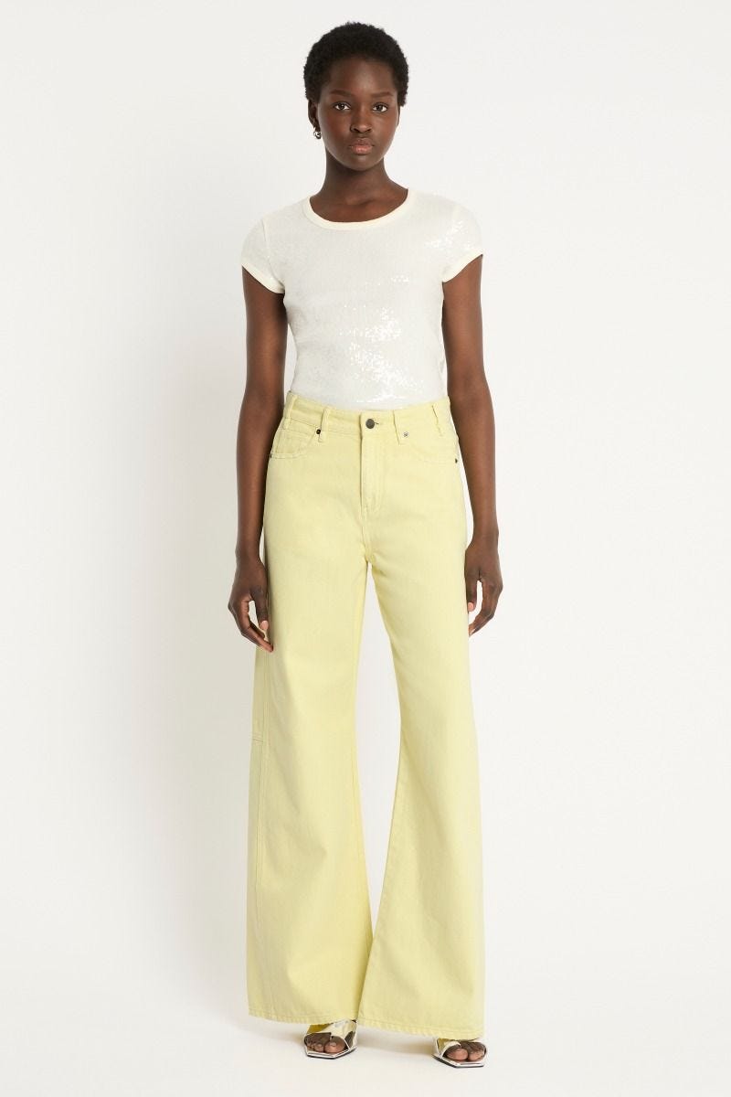 Yellow wide sale leg jeans