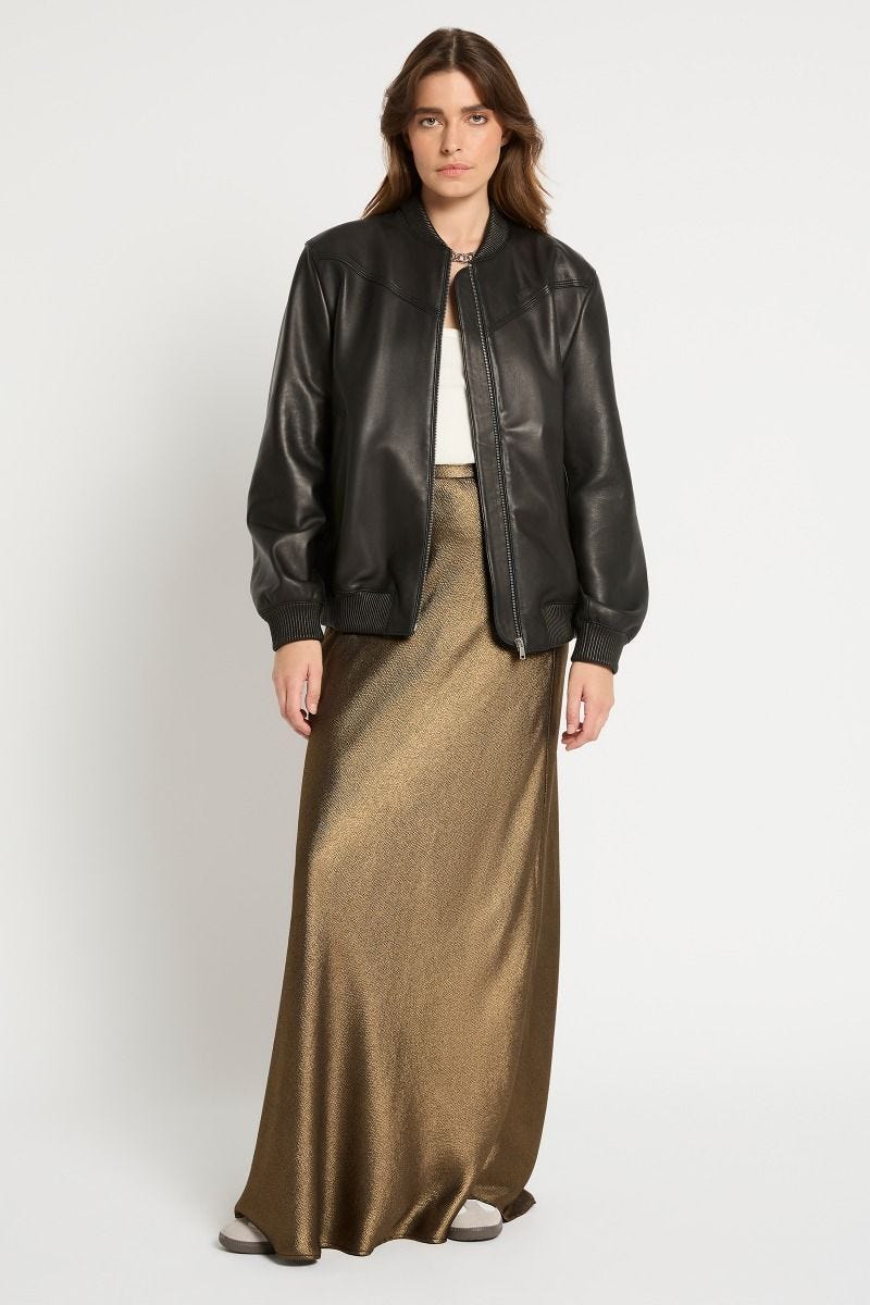 Buy online leather on sale jacket for ladies