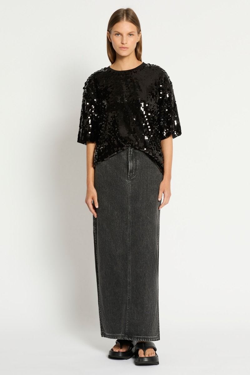Black sparkly clearance evening tops