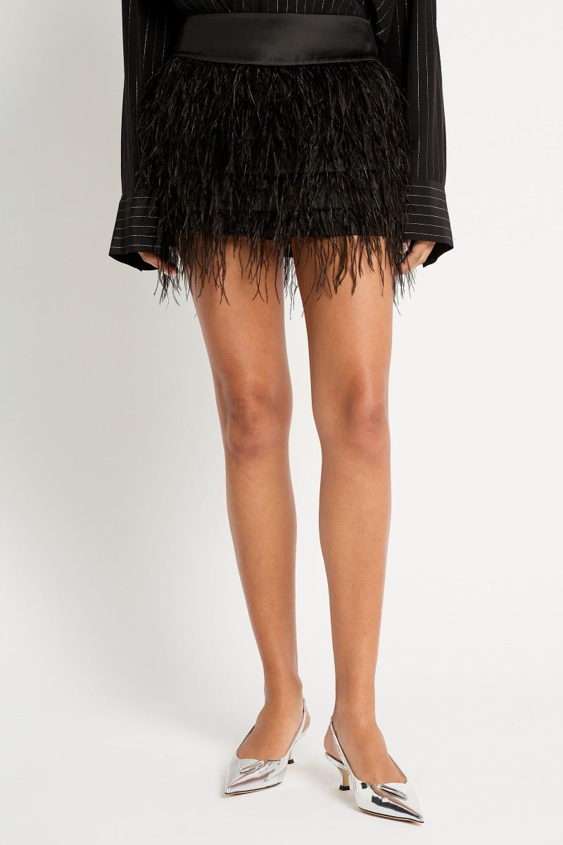 Feather skater skirt top