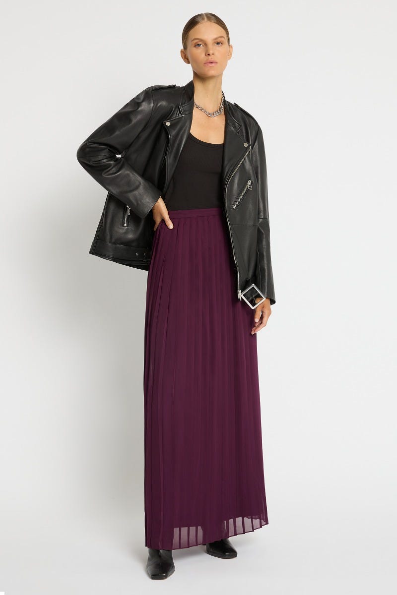 Chiffon maxi deals skirt plum