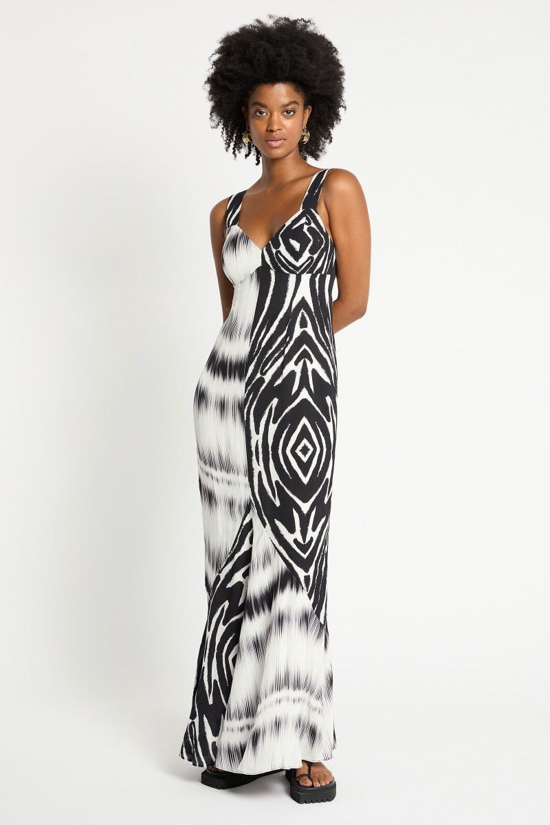 Black and white deals print evening skirt