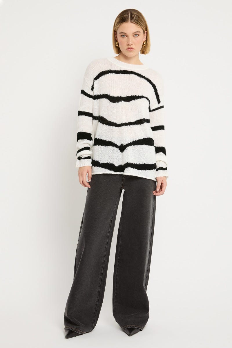 Single stripe sweater clearance