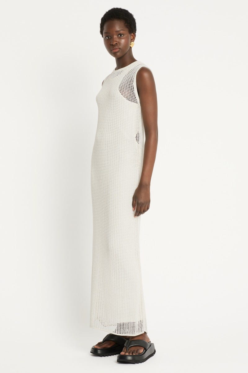 White knit midi dress hotsell
