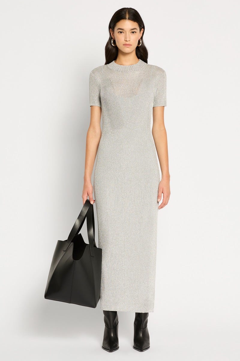 Silver Lining Rib Knit Maxi Dress