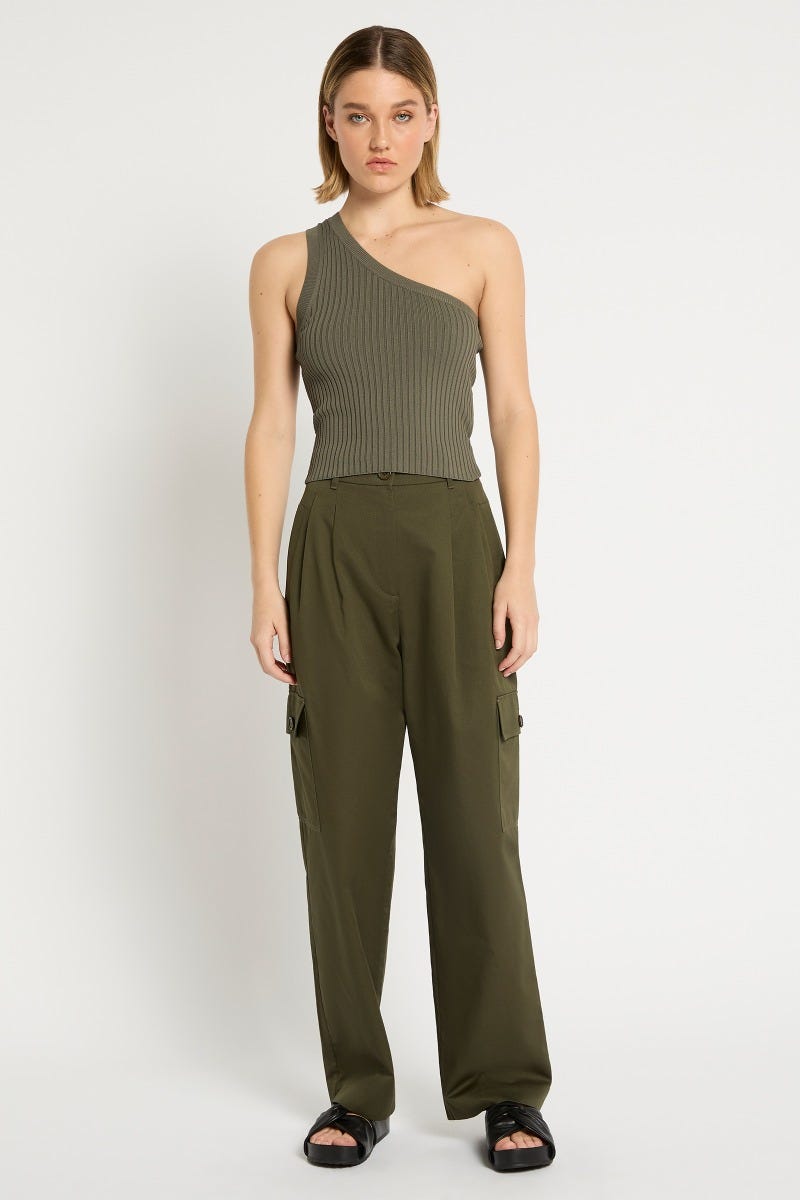 Mely single cold shoulder knit top cheap