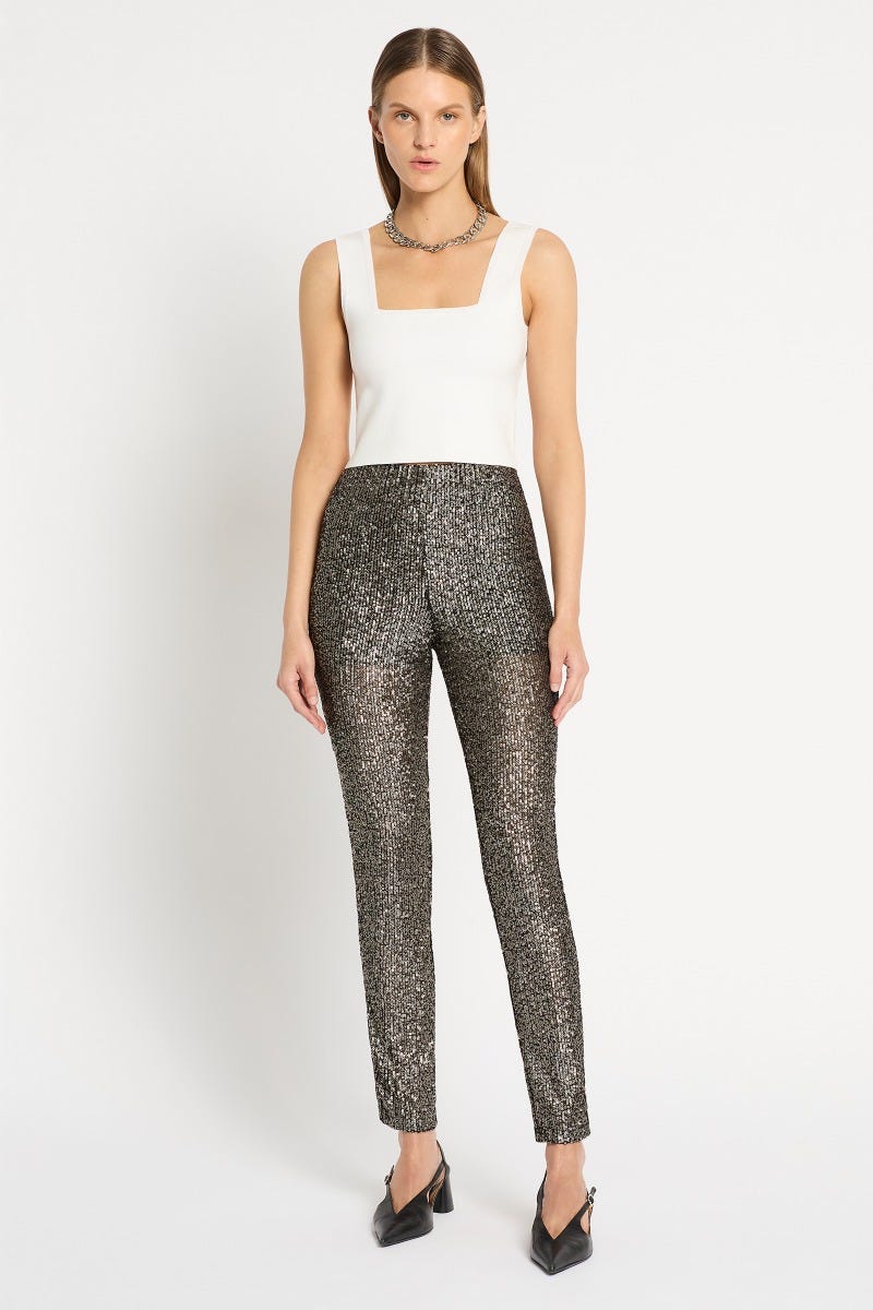 Plus size silver sequin leggings clearance
