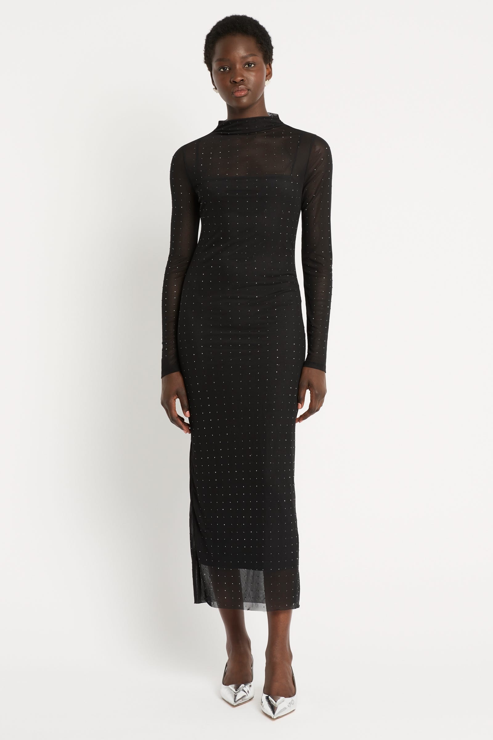 Sass Bide Women s Star Appeal Embellished Mesh Dress